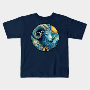 ZODIAC Aries - Astrological ARIRS - ARIRS - ZODIAC sign - Van Gogh style - 13 Kids T-Shirt